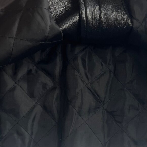 Bagatelle Womens Genuine Leather Coat Button Front Quilted Lining Black XL - Picture 5 of 7